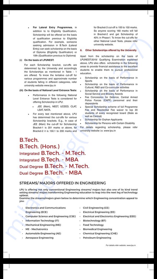 Details For Admission