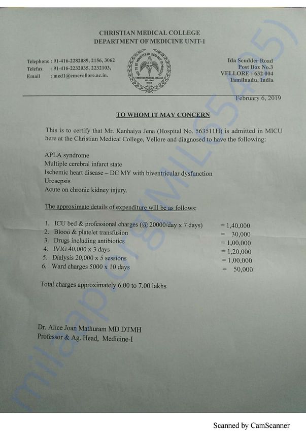 Estimation Letter