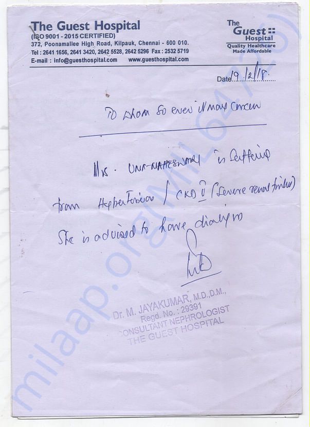 Doctor`s advice to have dialysis