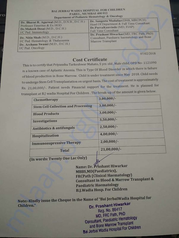Estimation letter