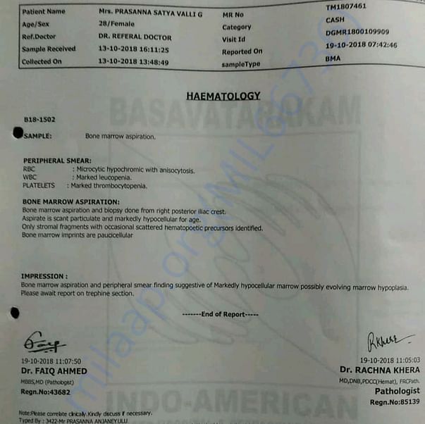 Hospital letter