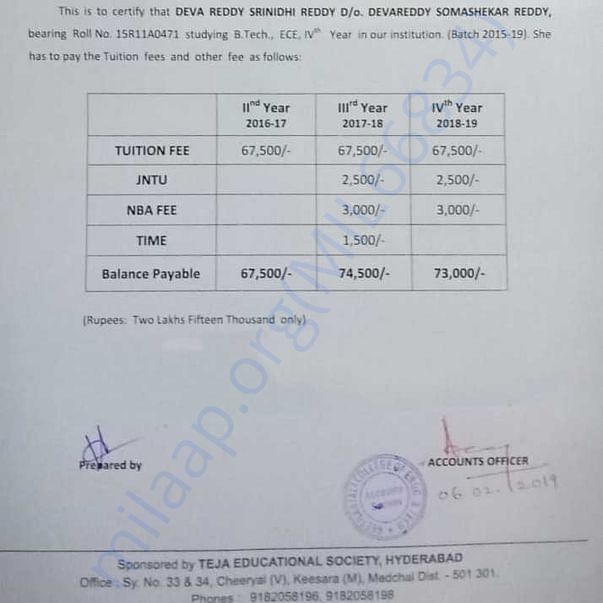 Estimation Letter