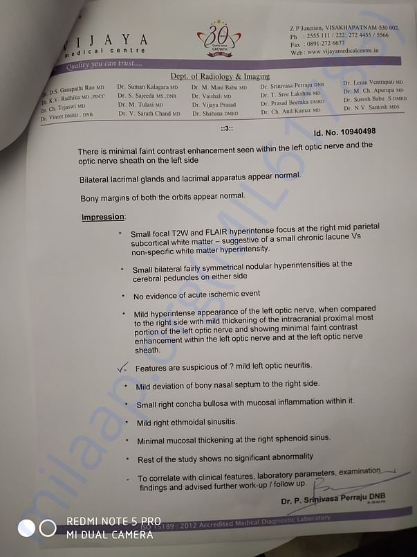 MRI scanned report