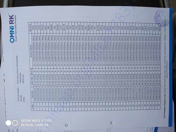 Medicine Bill page 1