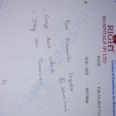 thrombosis result report