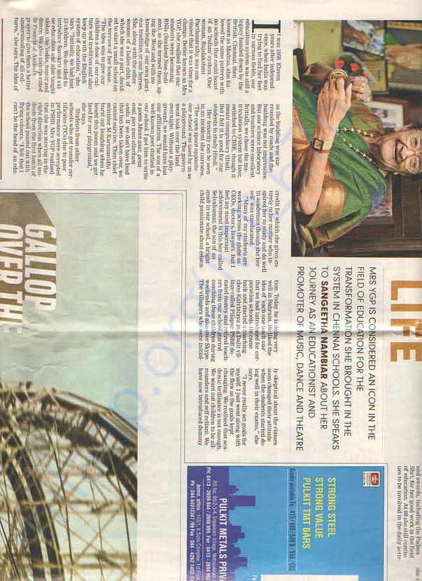 Press release about founder of Kalvialaya