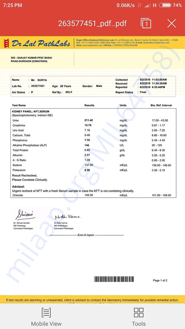 Last KFT TEST REPORT