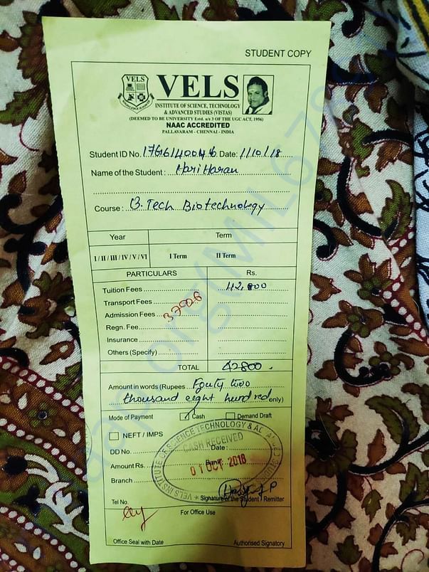 Fee Receipt