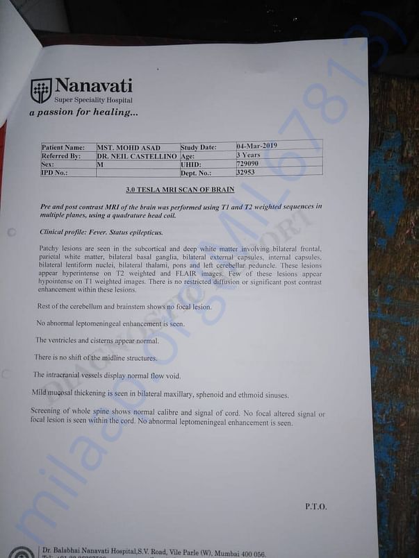 MRI Scan Report - Pg 1