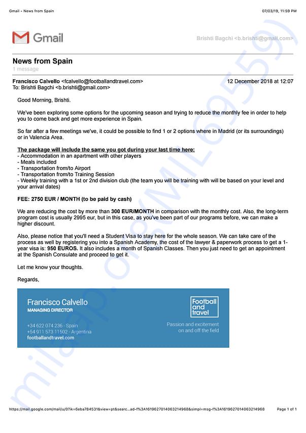Estimation Letter