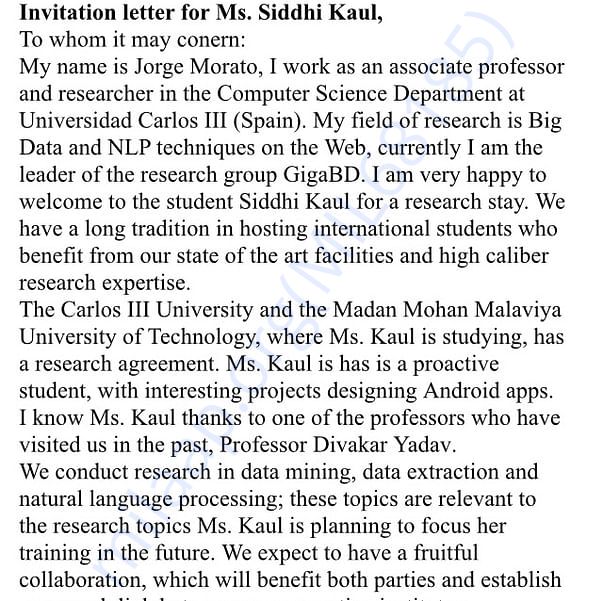 Invitation letter