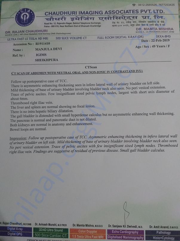 CT scan report