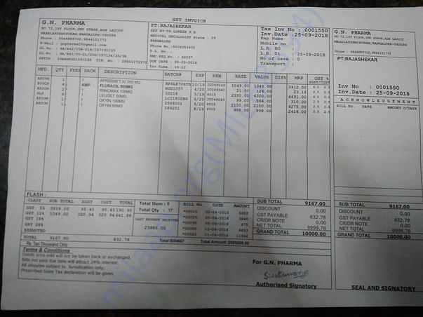 Chemotherapy bill