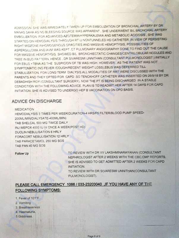 Discharge summery second page.