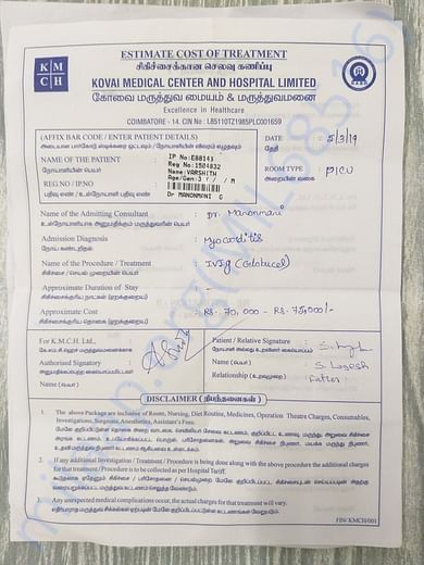 Estimation Cost for Treatment -1