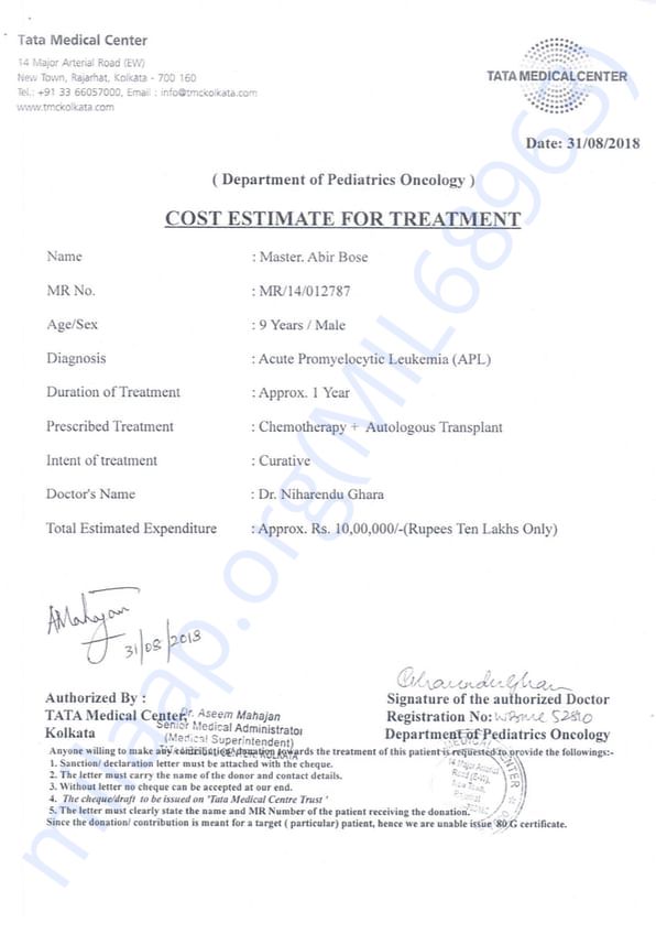 Estimation letter