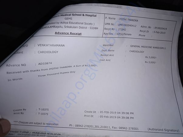 Cardialogy ICU bill per day