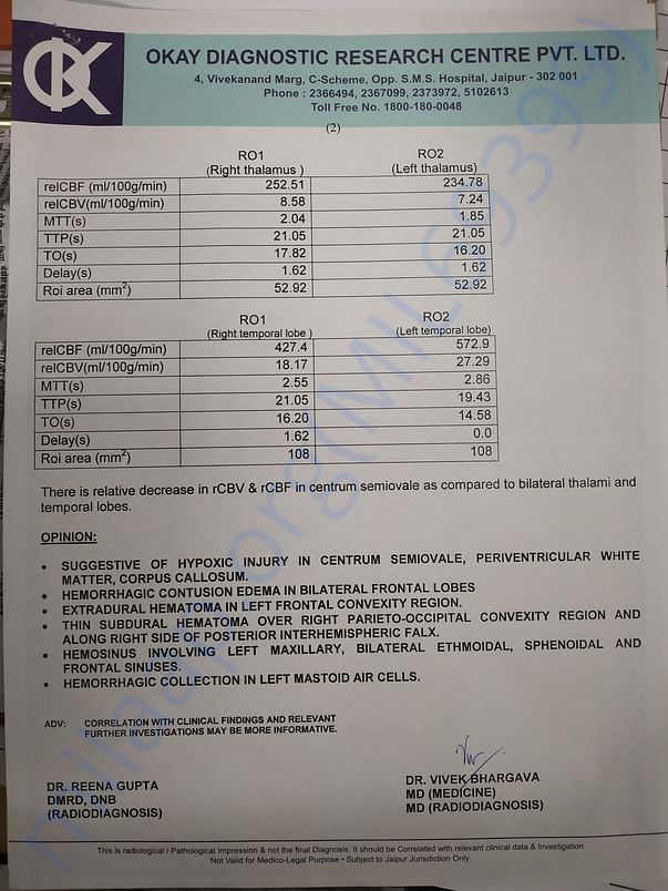 Mri report page 2