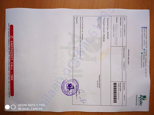 Paid hospital bill