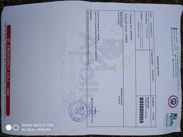 Paid hospital bill