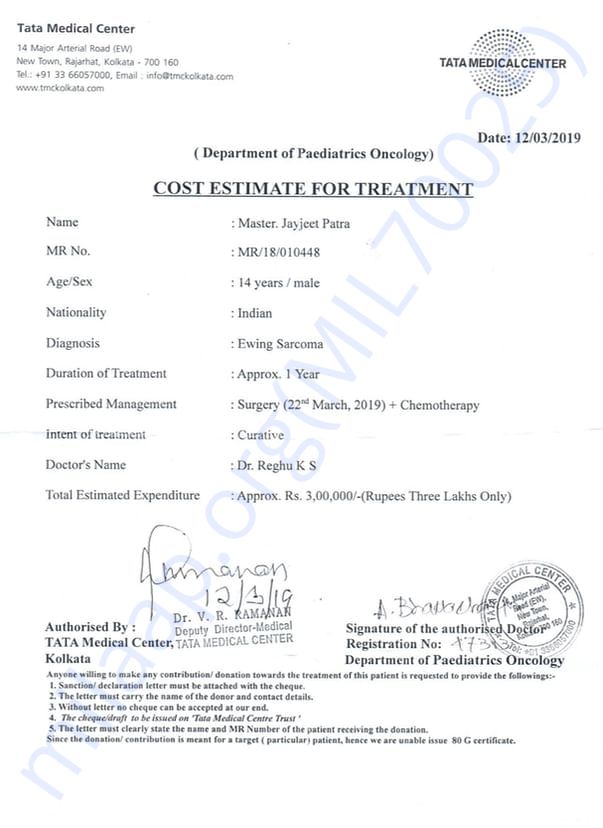Estimation letter
