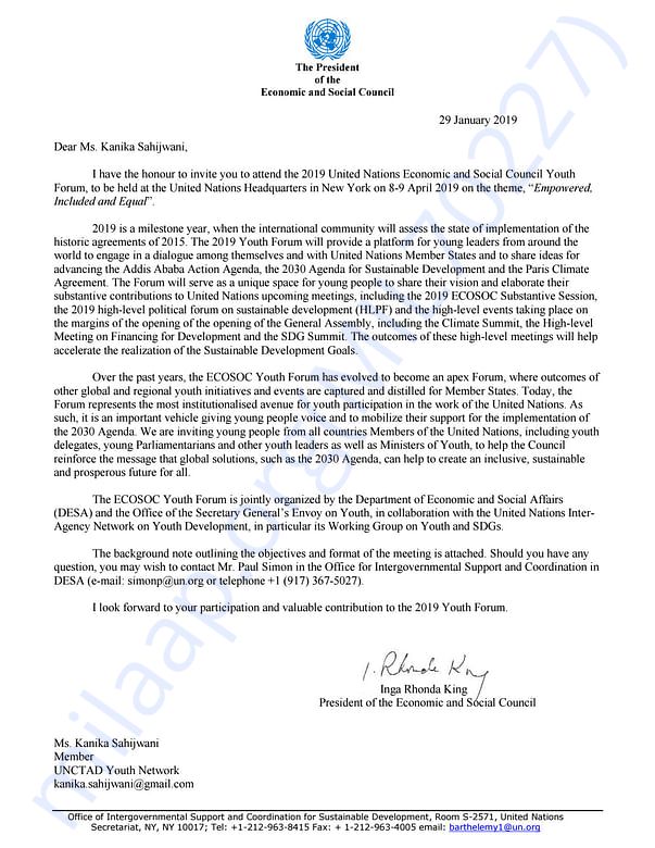 Admission letter