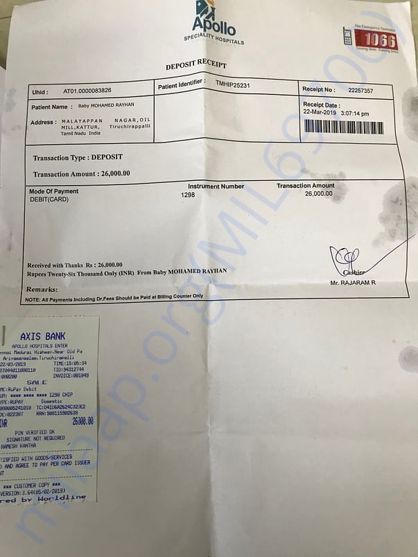 Hospital receipts