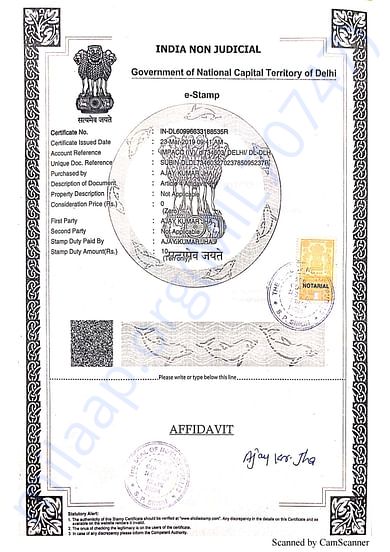 Father's Income certificate.