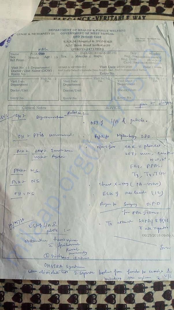 Dr.Prescription of SSKM. (PG) Hospital, Kolkata