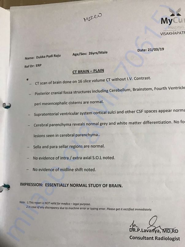 CT Scan Report