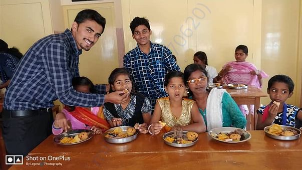 Team distributing food to the needy