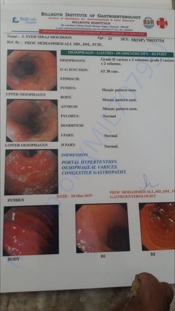 List of documents provided from hospital