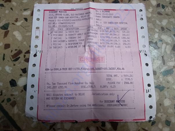 Pharmacy bill