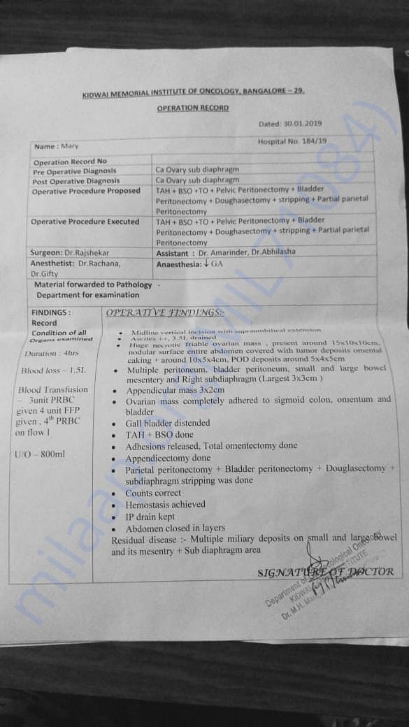 Kidwai surgery account