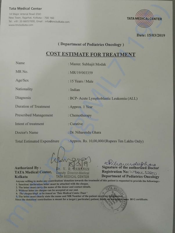 Treatment Cost Estimation