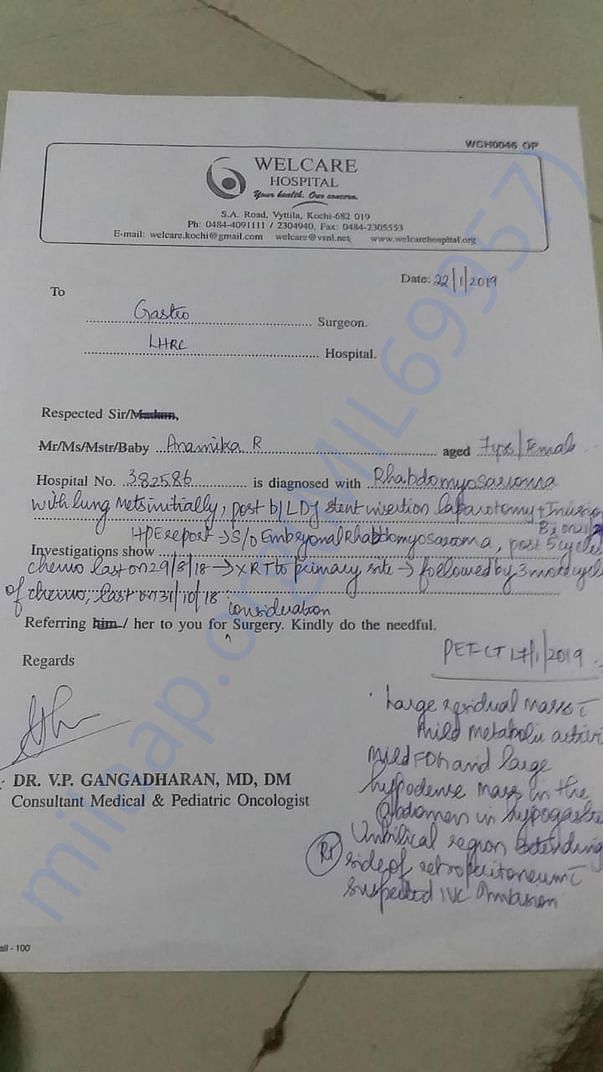Surgery referring letter
