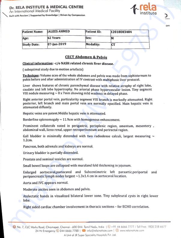 CT scan report 1