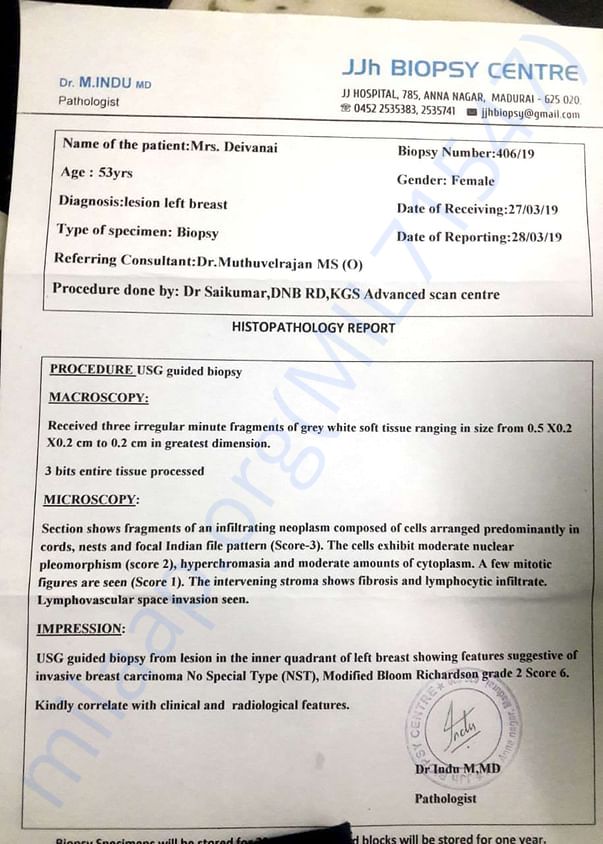 Biopsy report