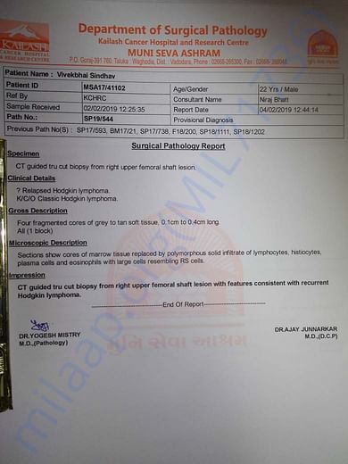 Recent Biopsy report