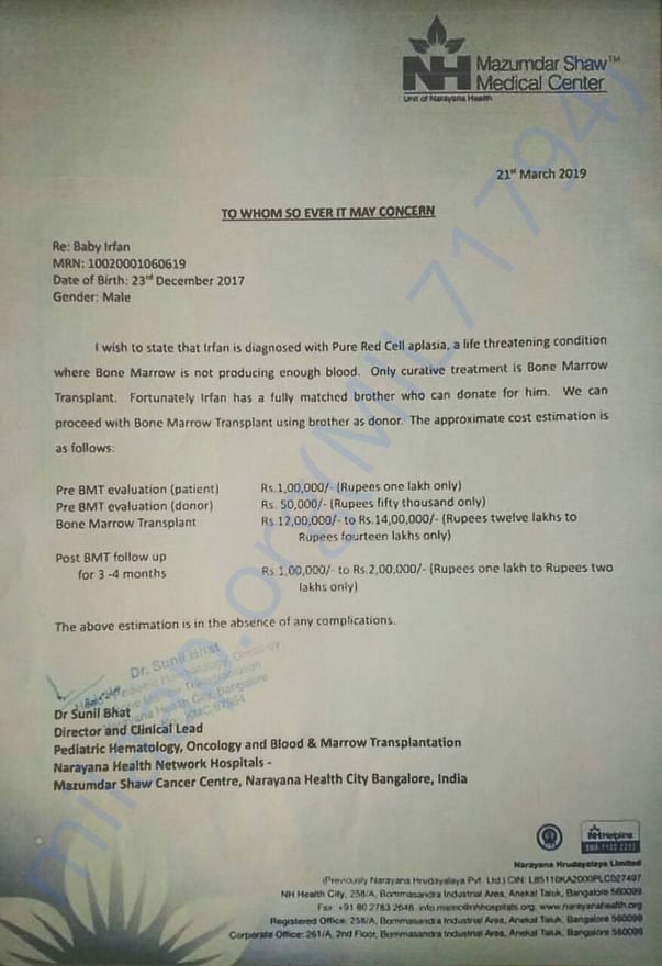 Estimation letter