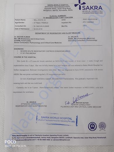 Doctor's report about medical condition