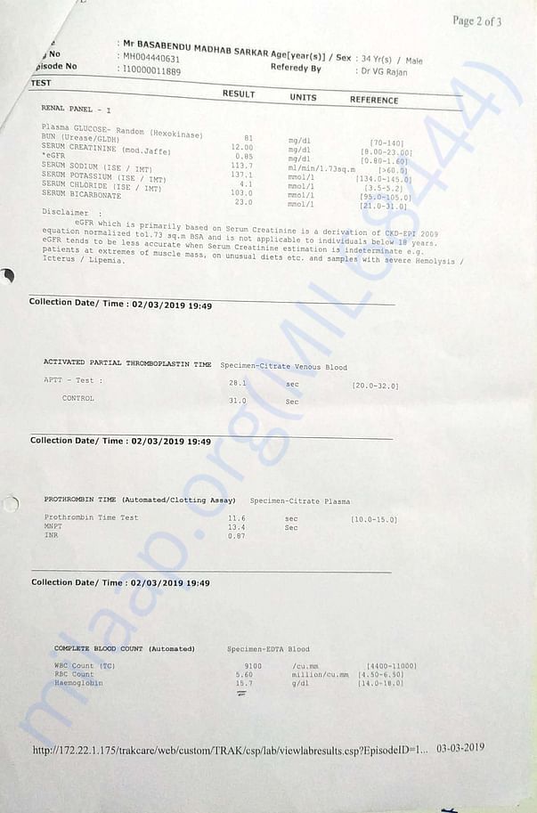 Blood report
