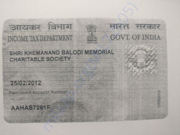 PAN Card of Society