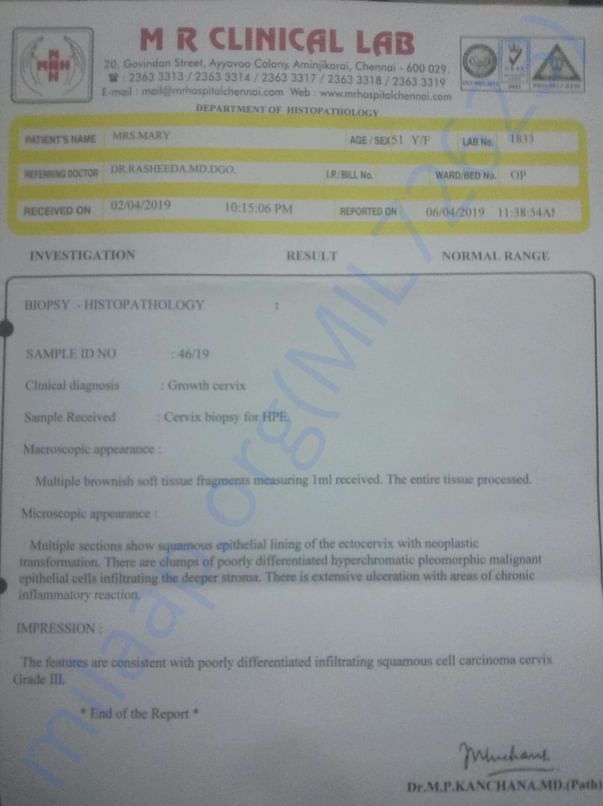 PATHOLOGY REPORT
