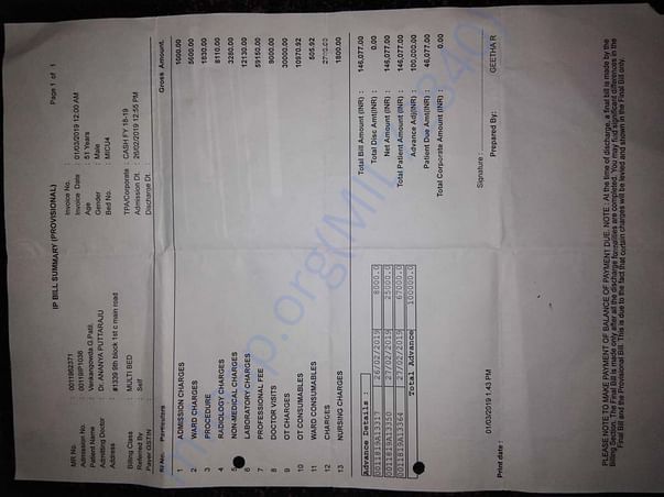 Hospital bills