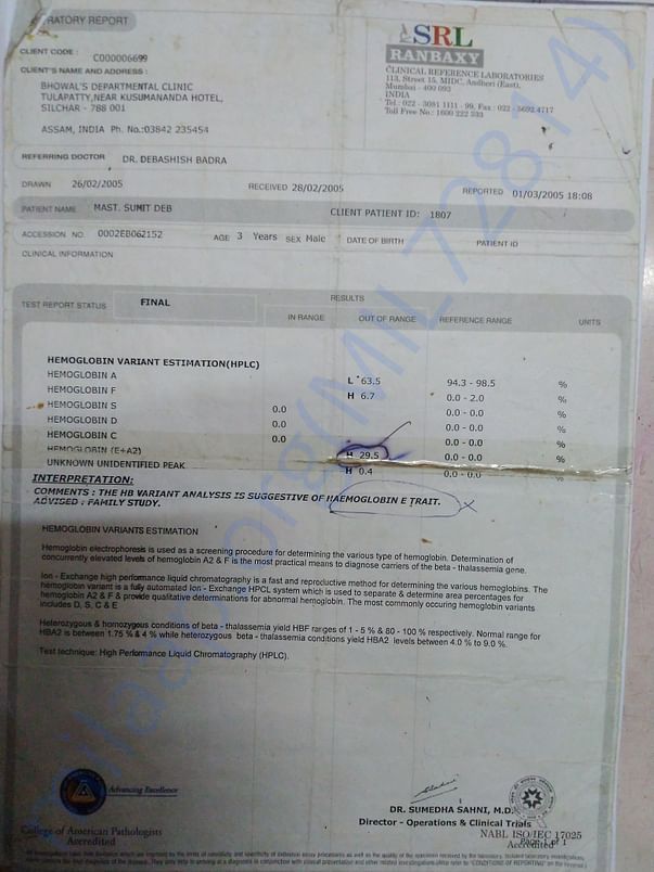 I'm diagnosed with Thalassemia