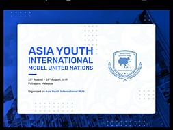 For Attend Asia Youth International Model United Nations 2019 Malaysia