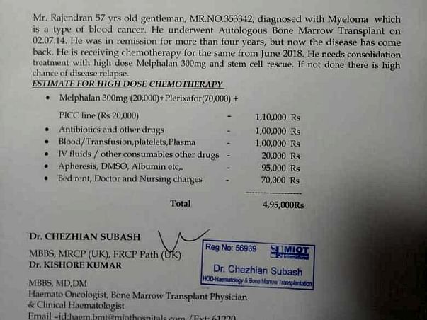 Help Rajendran Fight Cancer