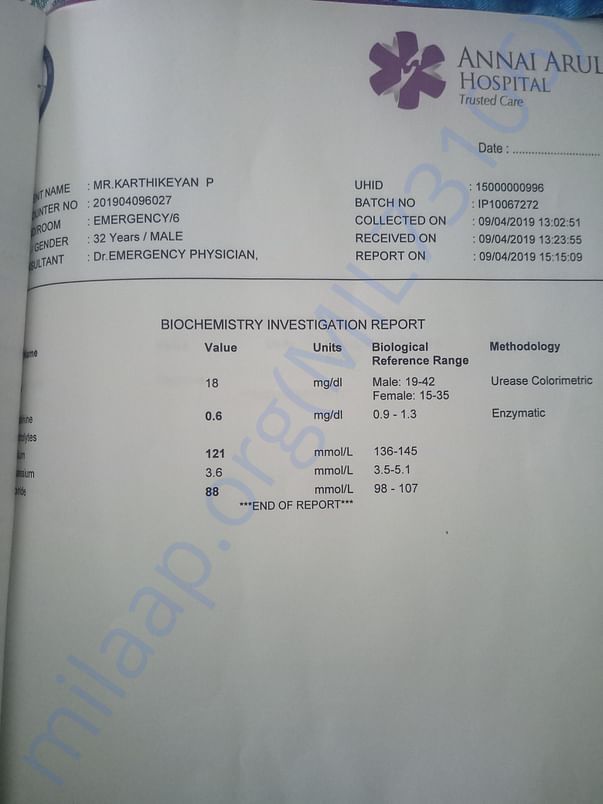 Bio chemistry investigation report