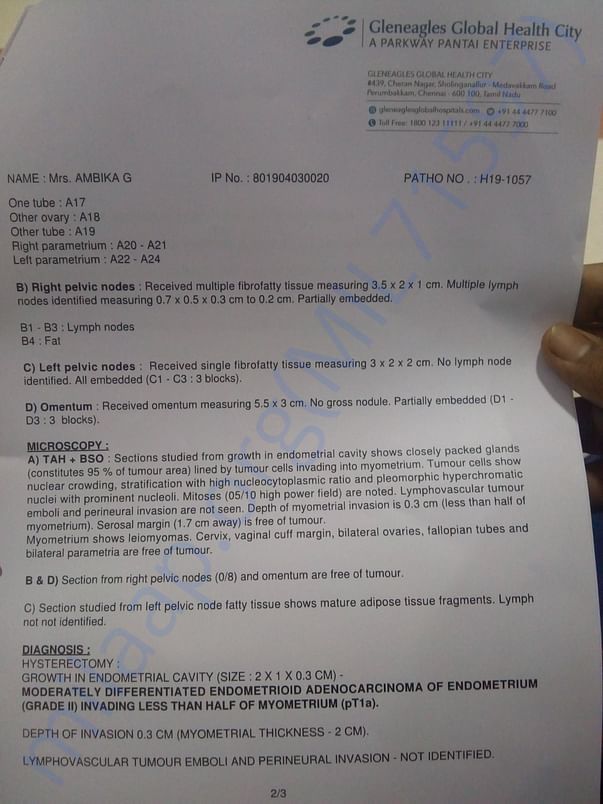 Biopsy report second page